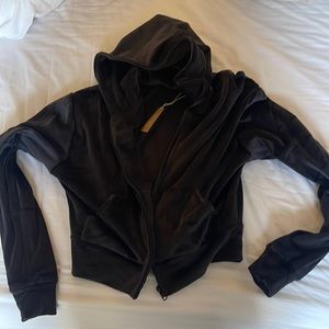 Black Skims Velour Full Zip Hoodie